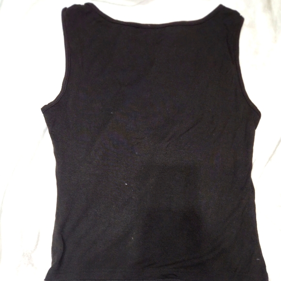 Black tank with sheer neckline - Picture 3 of 3